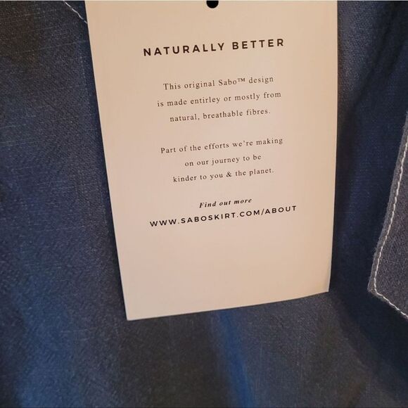 SABO Women's Blue Elixir Tie Strap Ramie Top Size US 4 NWT - Picture 7 of 8